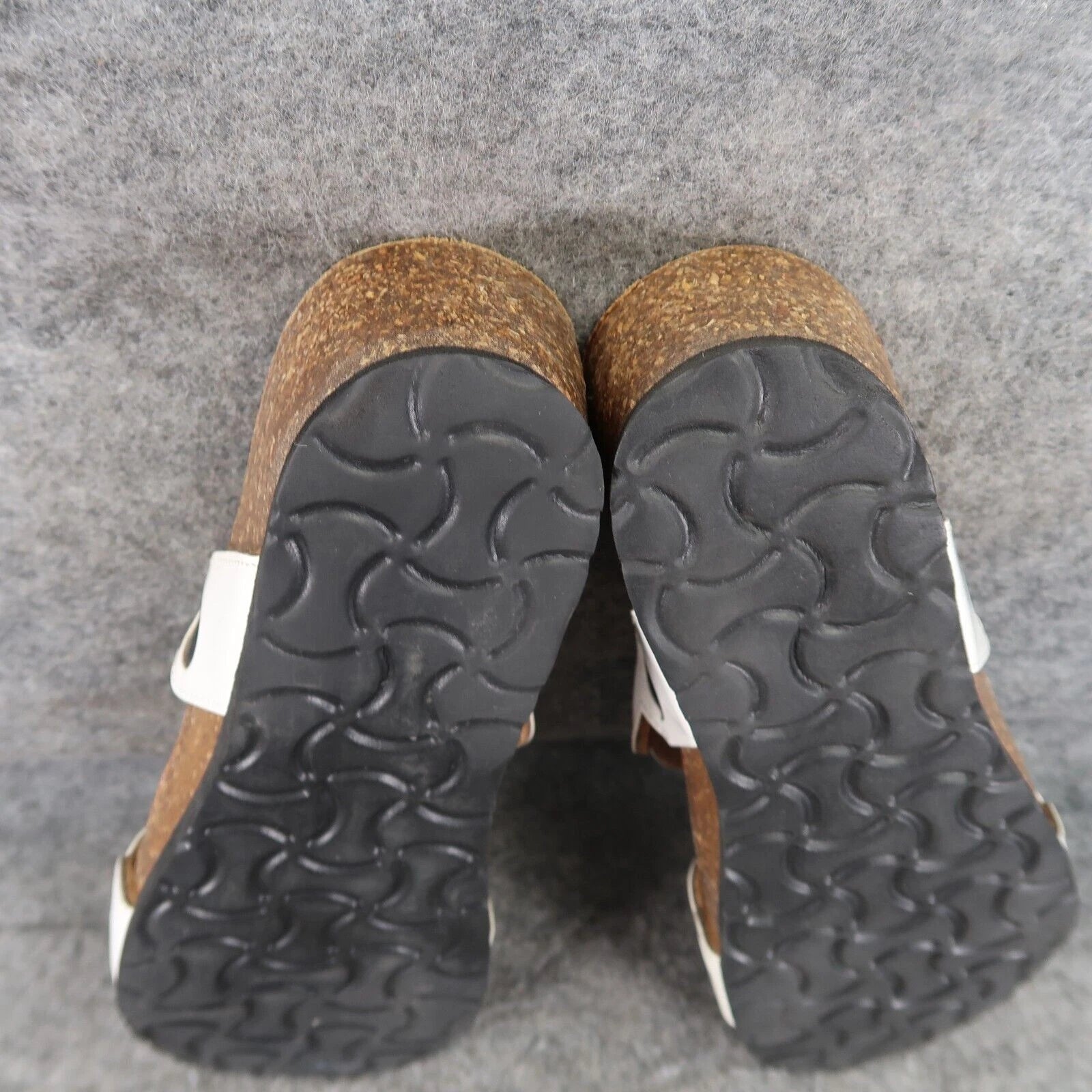 BioNatura Shoes Womens 39 Wedge Sandal Slides Fashion Comfort Double Strap White