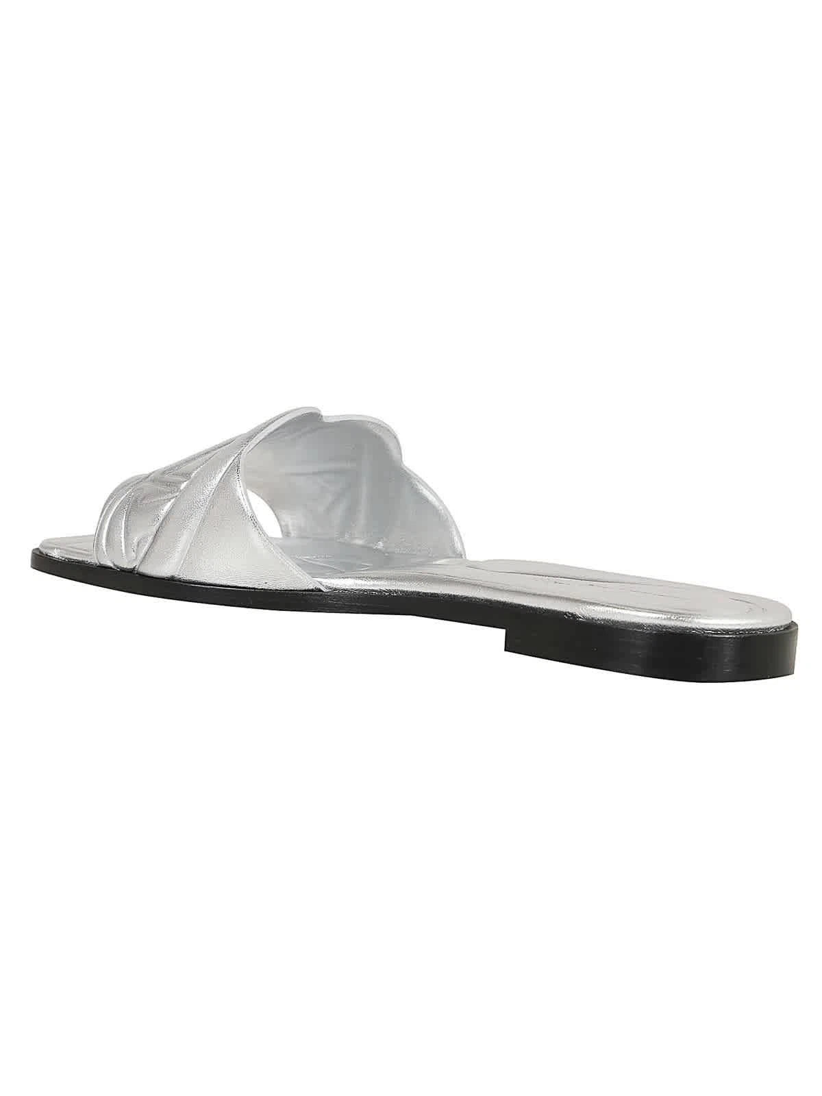 Alexander McQueen Embossed Seal Leather Slides