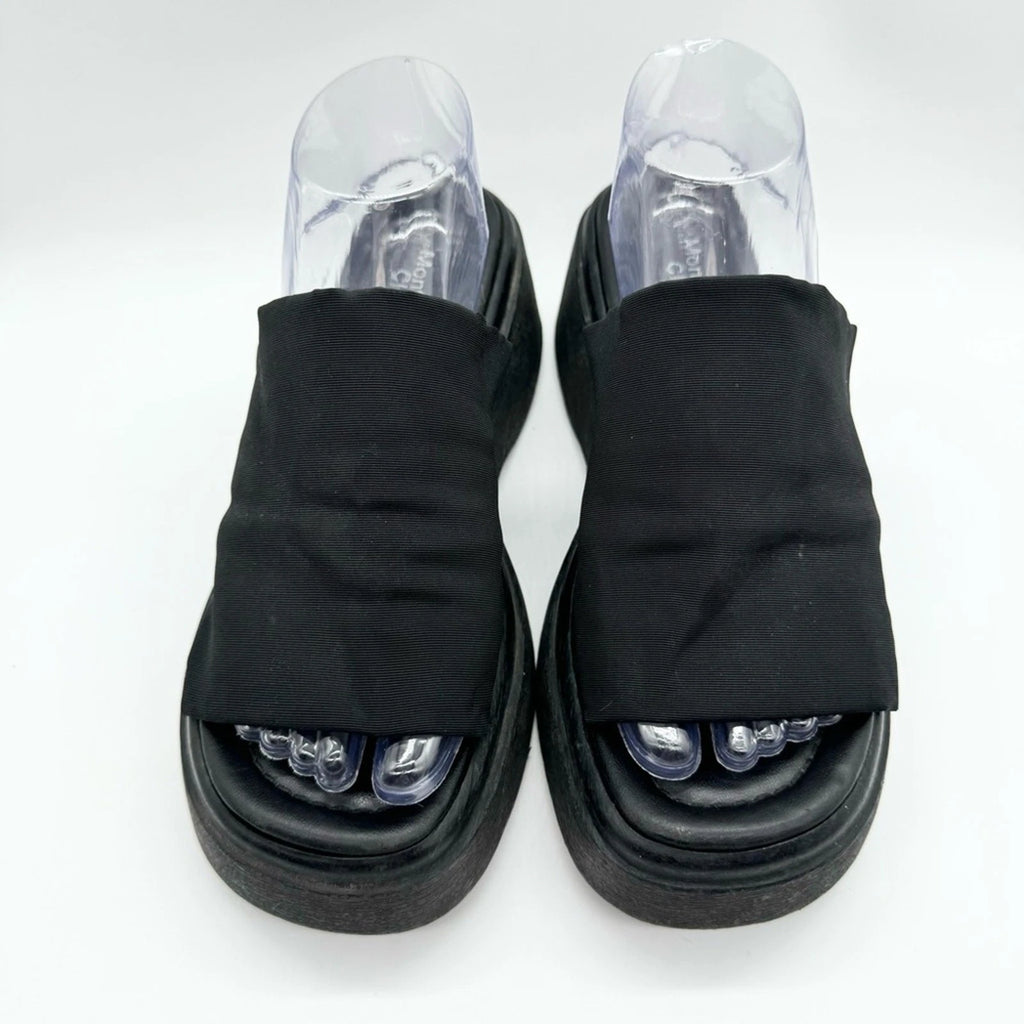 90’s Retro Style Elastic Strap Platform Slides x Montego Bay Club Black Size 9.5