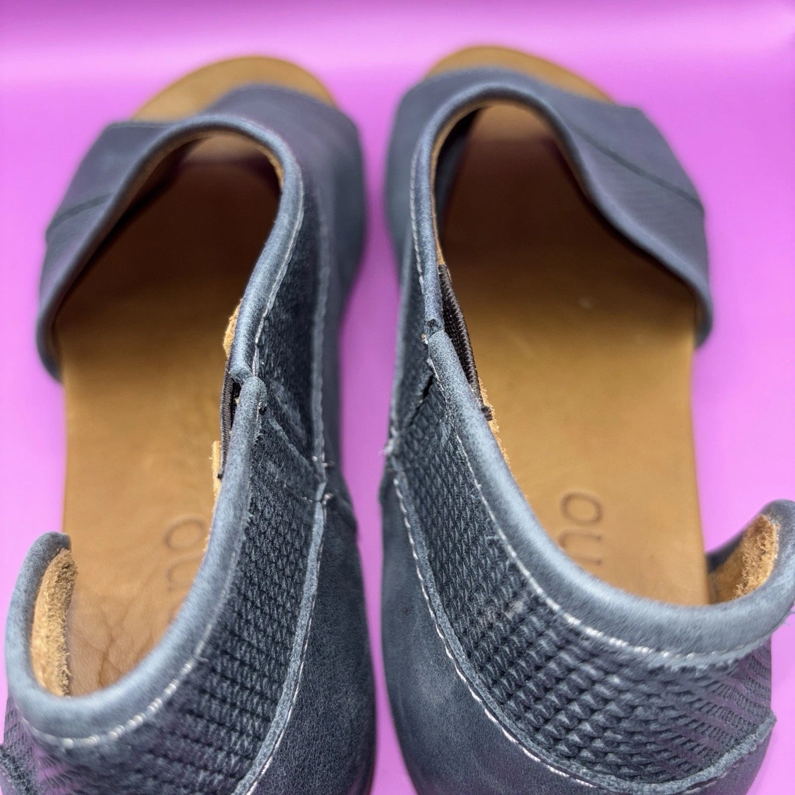 Bueno Tahiti Blue Soft Leather Open Toe Sandals WMS Sz 11/42 Comfort EUC (0421)