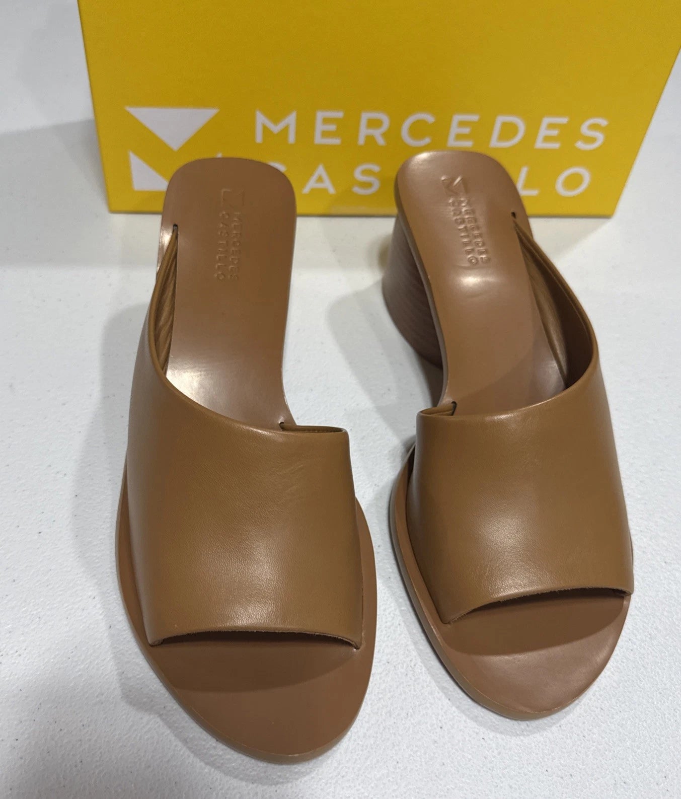Mercedes Castillo Olga Women’s Sandals Size US 10 EU 40 Walnut Silk Nappa
