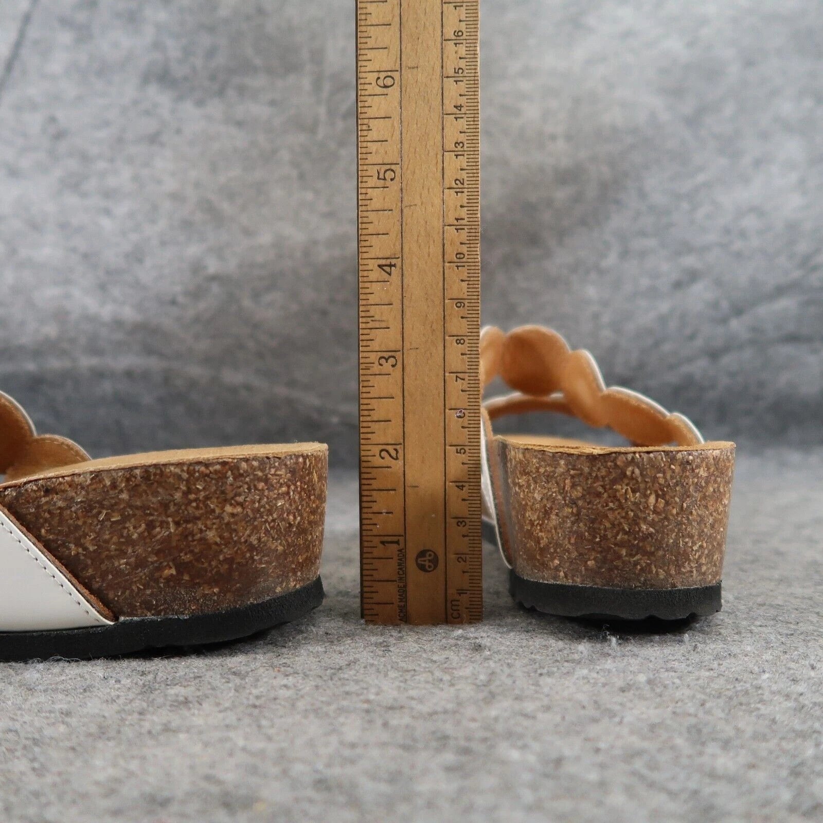 BioNatura Shoes Womens 39 Wedge Sandal Slides Fashion Comfort Double Strap White