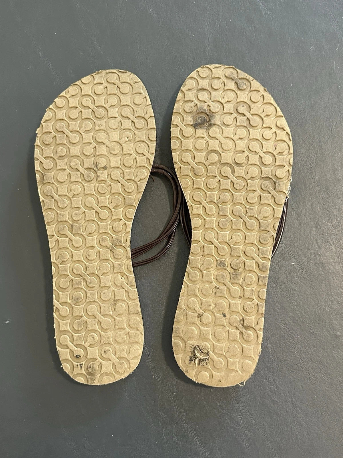 Coach Sandals Womens Size 8.5 Brown Strappy Flats Logo