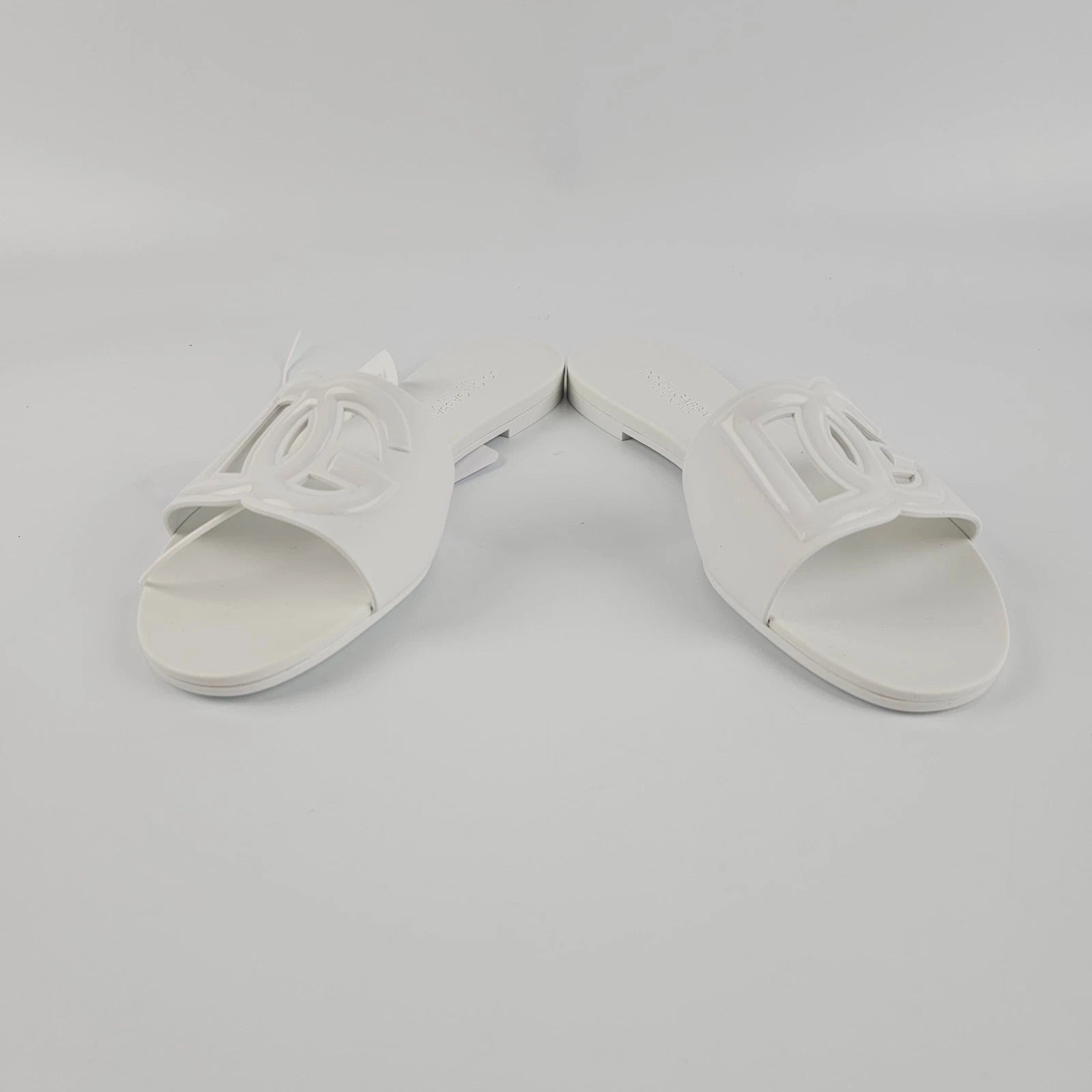 DOLCE&GABBANA Bianca White Slide Sandals New