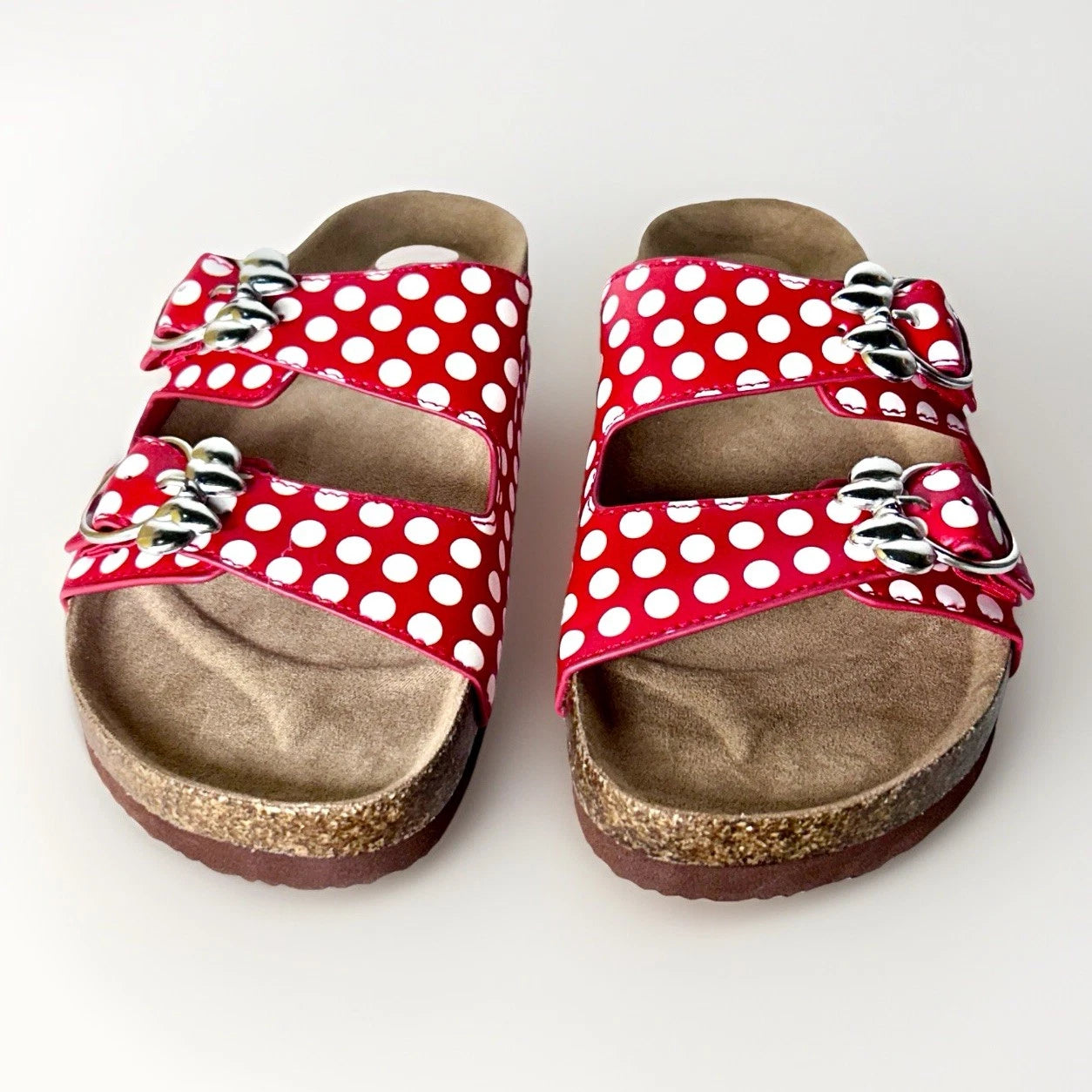 Disney Minnie Mouse Red/White Fashion Buckle Sandals Womens Size 7 Polka Dot