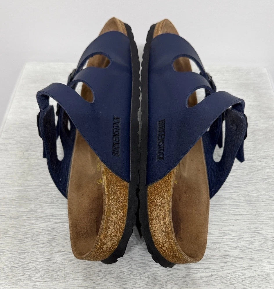 Birkenstock FLORIDA 3 Multi-strap Sandal BLUE Soft Footbed NWOT Size 38 W7 M5