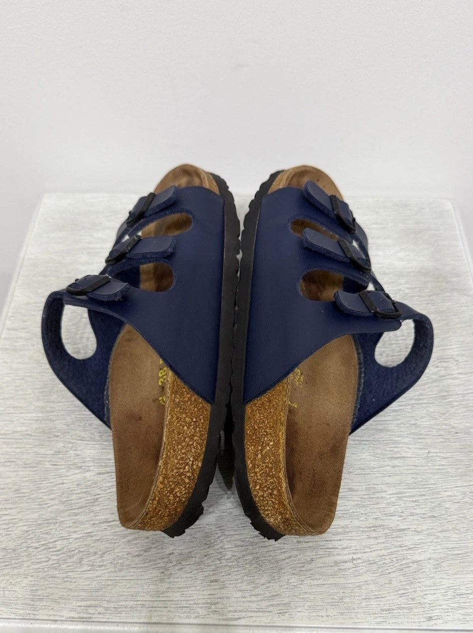 Birkenstock FLORIDA 3 Multi-strap Sandal BLUE Soft Footbed NWOT Size 38 W7 M5