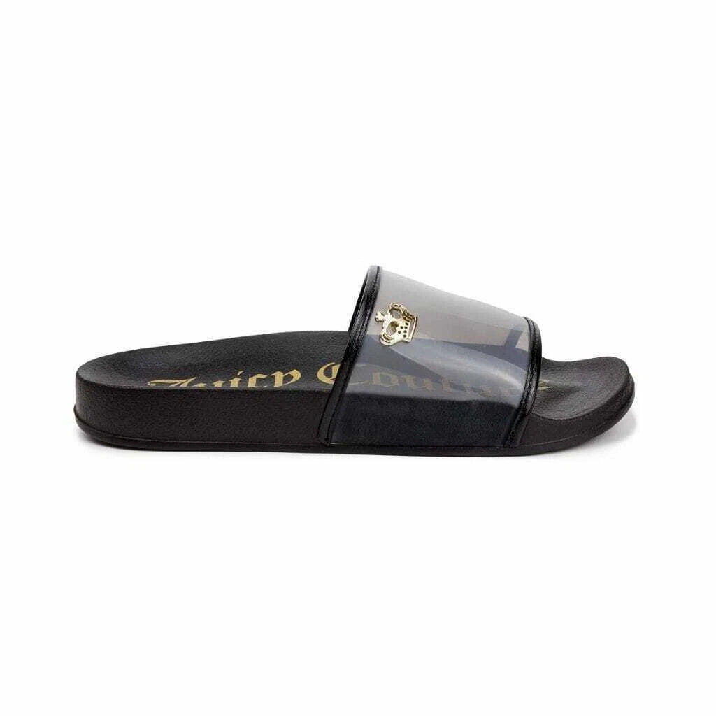 New Women's Juicy Couture Wyndows Fashion Slide Sandal Black Lucite [WJ03147W]