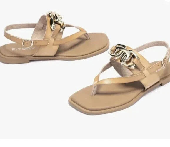 FITORY Womens Flat Adjustable Strap Sandals With Casual Fashion Slides