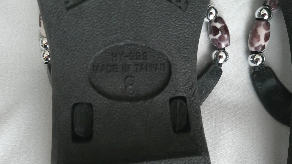 GrandCo Silver Thong Slide-on Sandal Bead Straps Silver 1" Heel Size 8M