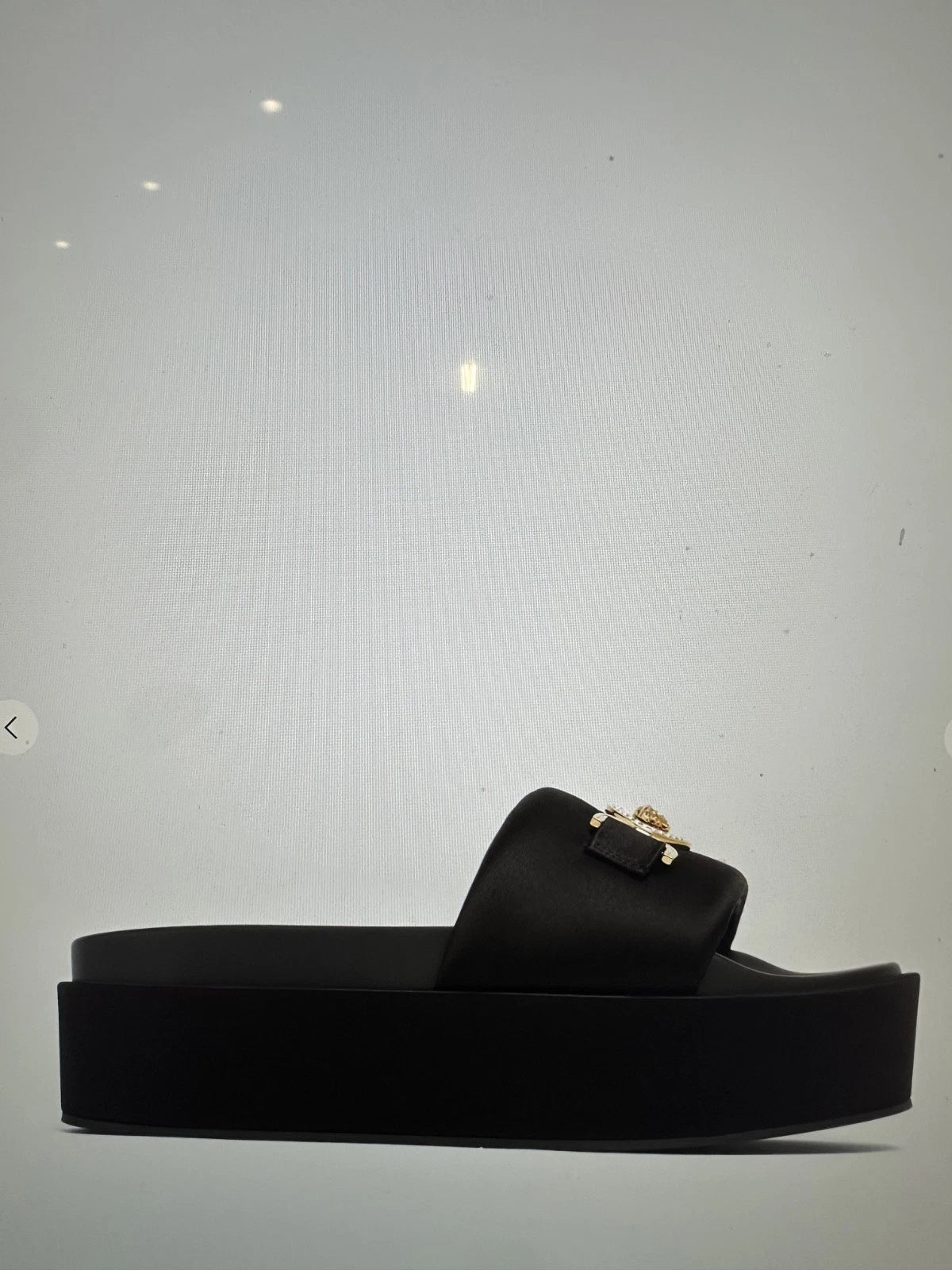 Black VERSACE MEDUSA '95 BIGGIE Platform Slide Sandal Sz 9 SOLD OUT EXCELLENT