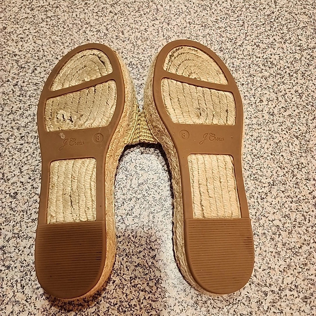 J.CREW VALENCIA ESPADRILLE SANDALS SLIDES SIZE 8 Style BH419