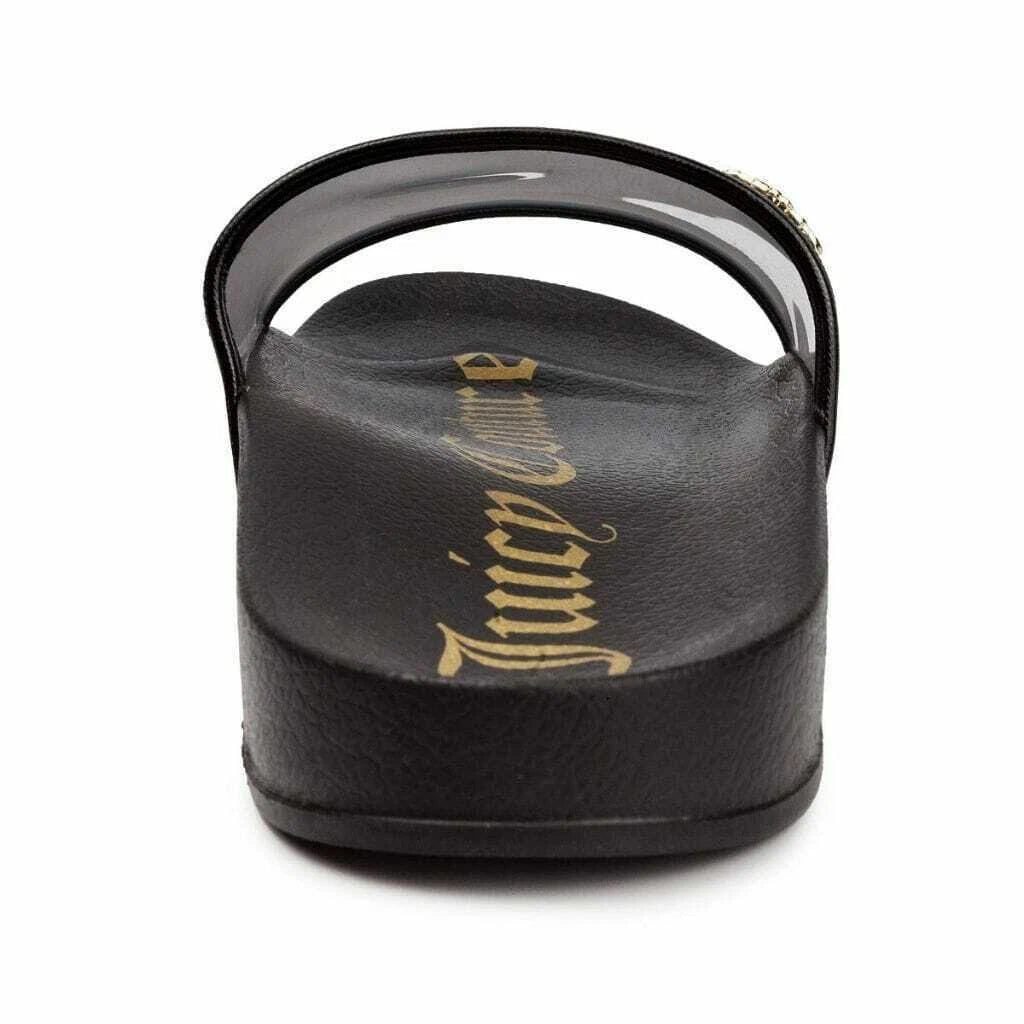 New Women's Juicy Couture Wyndows Fashion Slide Sandal Black Lucite [WJ03147W]