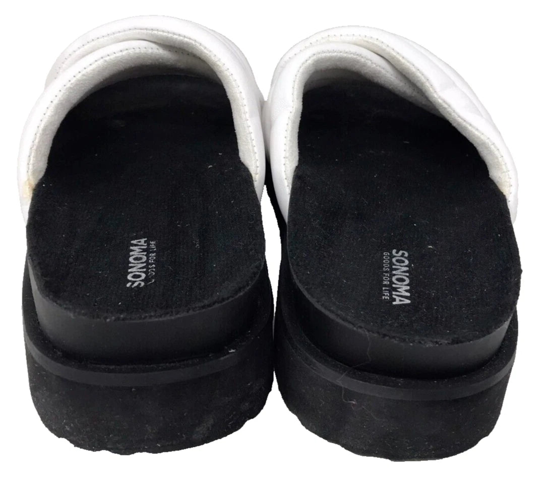 Sonoma Women's Fusilli Platform Slip On Comfort Slides Sandals Wht Size:7 200R