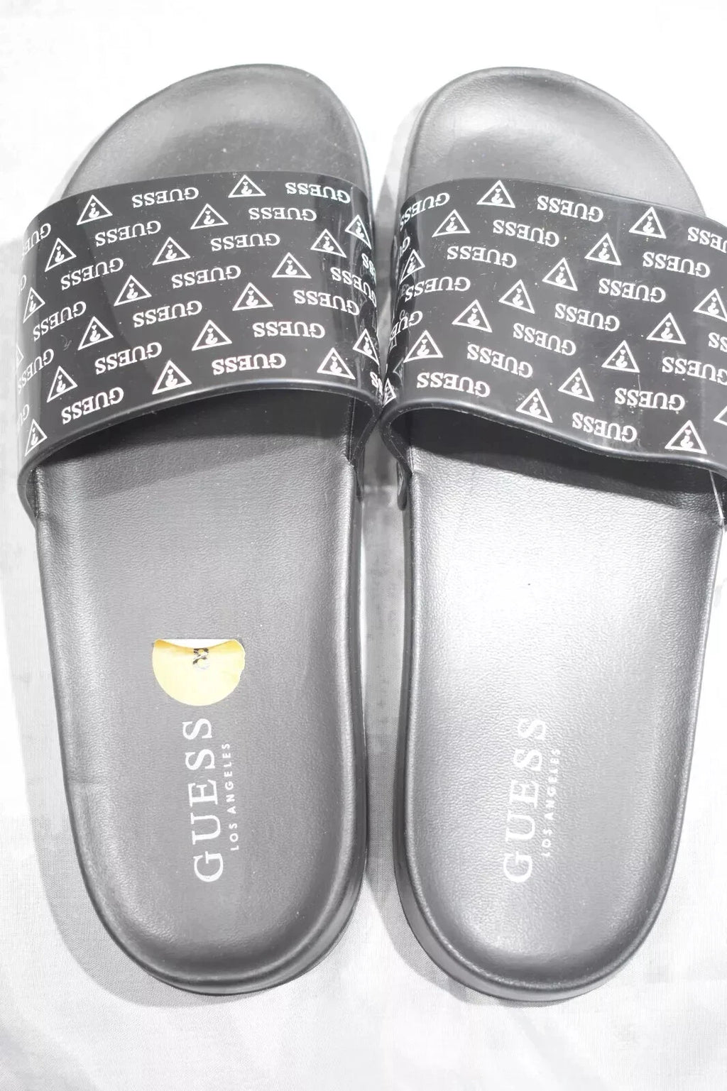 Guess Black Logo Slide Sandals, Size 8, Comfortable Slip-On Style