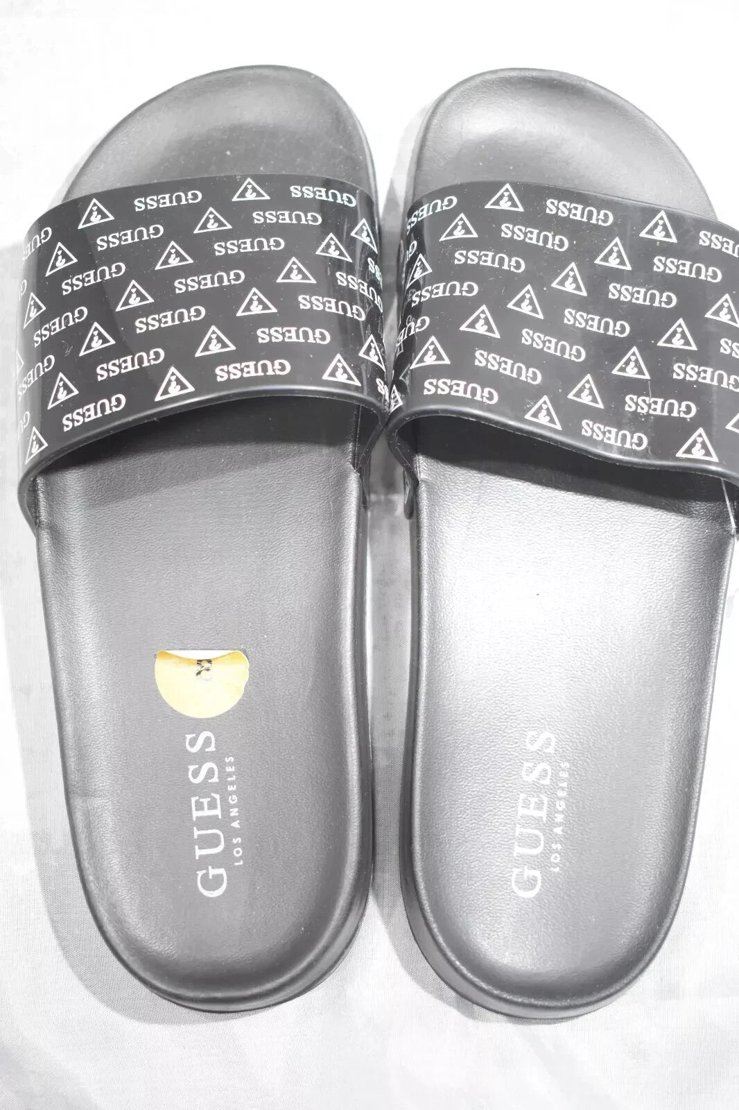 Guess Black Logo Slide Sandals, Size 8, Comfortable Slip-On Style