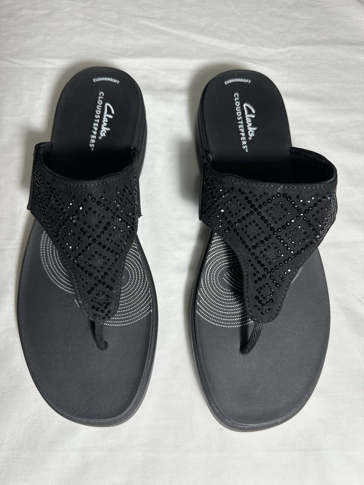 Clarks Women's Black Sandals flip flop style women size 10 New without tag