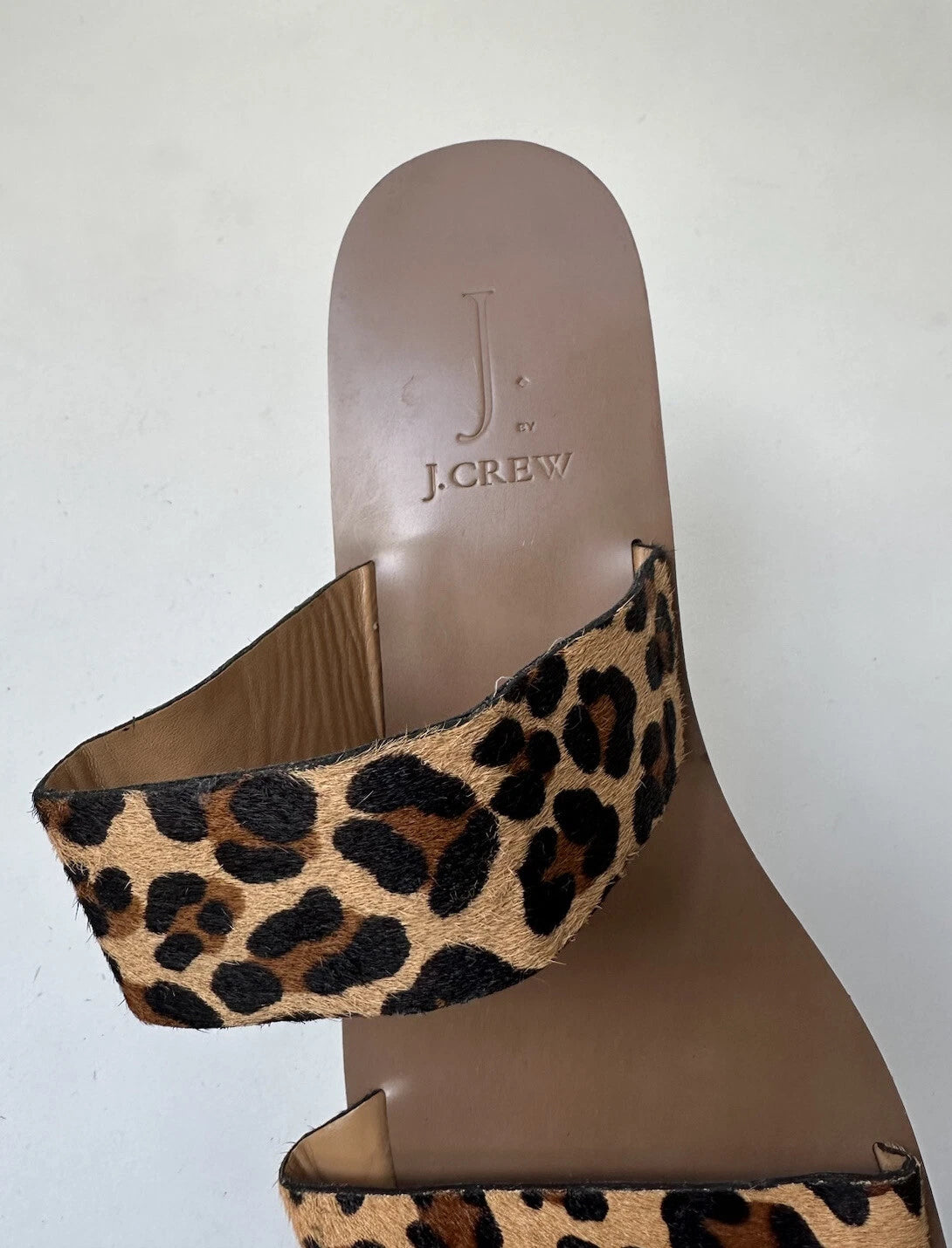J. By J Crew Factory Leopard Print Calf Hair Slides Style L1080 Size 9 -W35