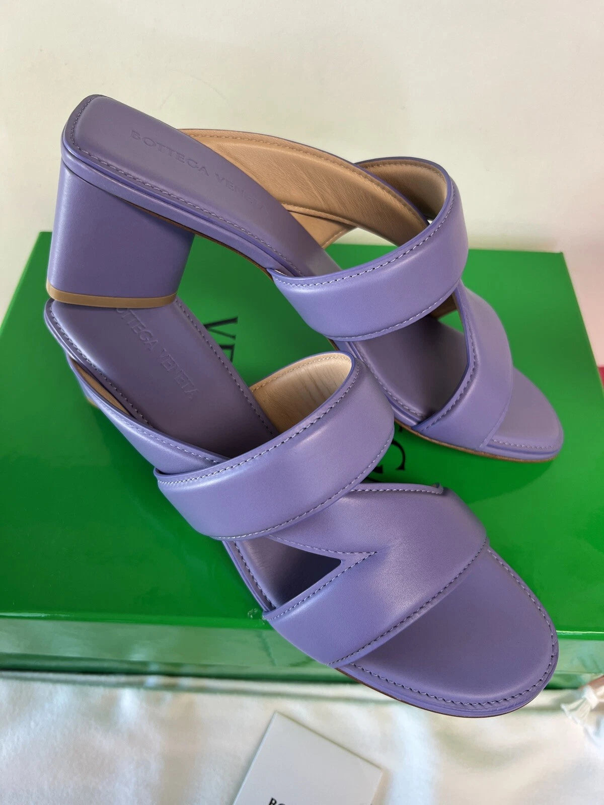 BOTTEGA VENETA Vienna Calf  "The Band" Strap Mule Sandal, Comfy, Padded, 37EU