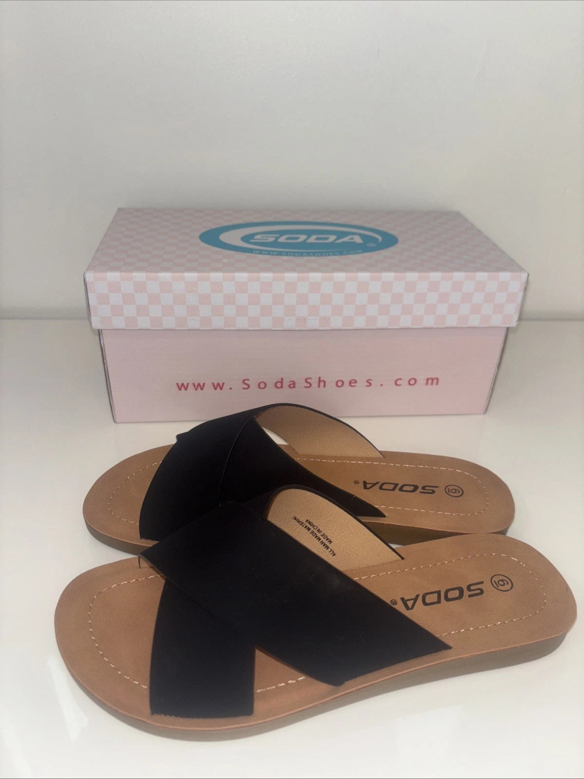 Black Slide Sandals sz 6 spring summer boho folk indie quiet luxury Classic NEW