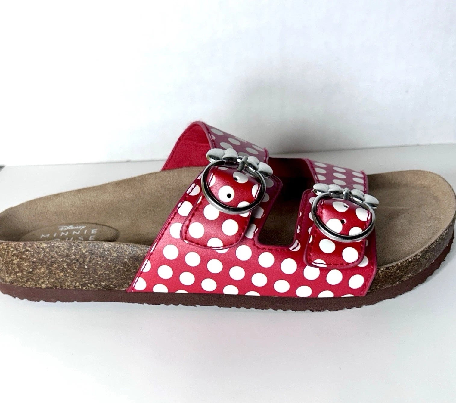 Disney Minnie Mouse Red/White Fashion Buckle Sandals Womens Size 7 Polka Dot