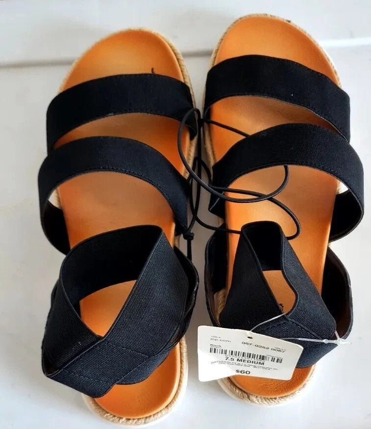 a.n.a Foster Strap Slide.Women's Sandals, Black / Tan, SZ 7.5 M NWB