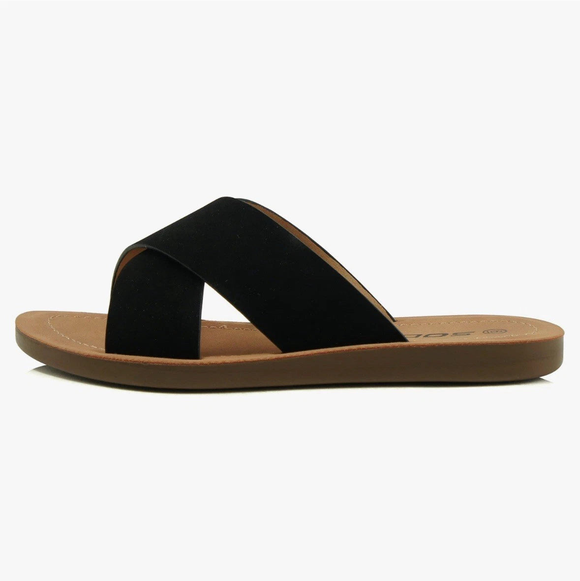 Black Slide Sandals sz 6 spring summer boho folk indie quiet luxury Classic NEW