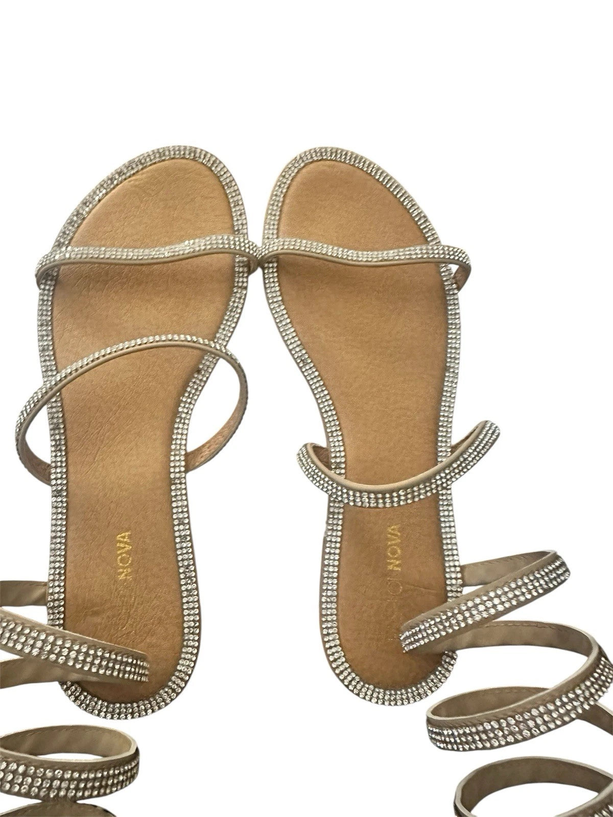 Fashion Nova Silver Spiral Sandals Sz:9