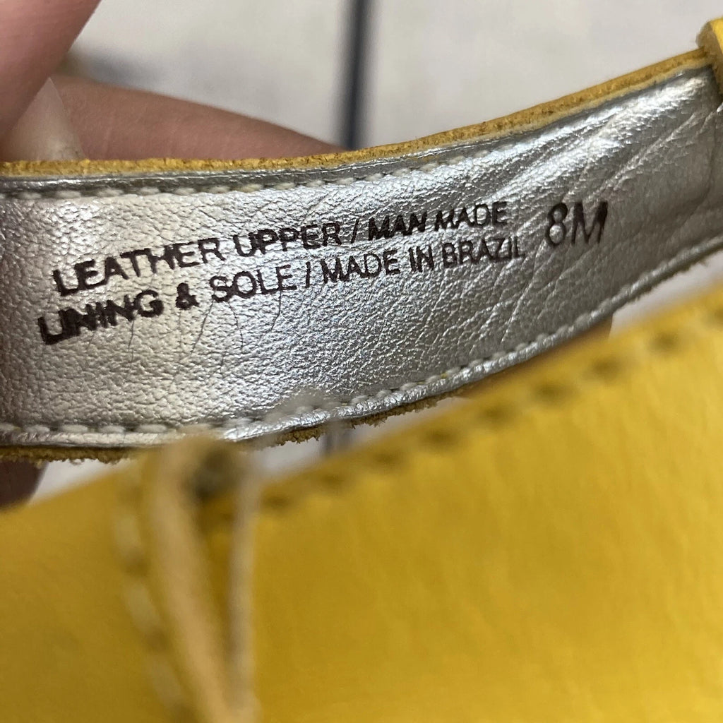 GIANNI BINI Sandal Womens 8 Windsor731 Empre Braided Leather Yellow Thong Flat