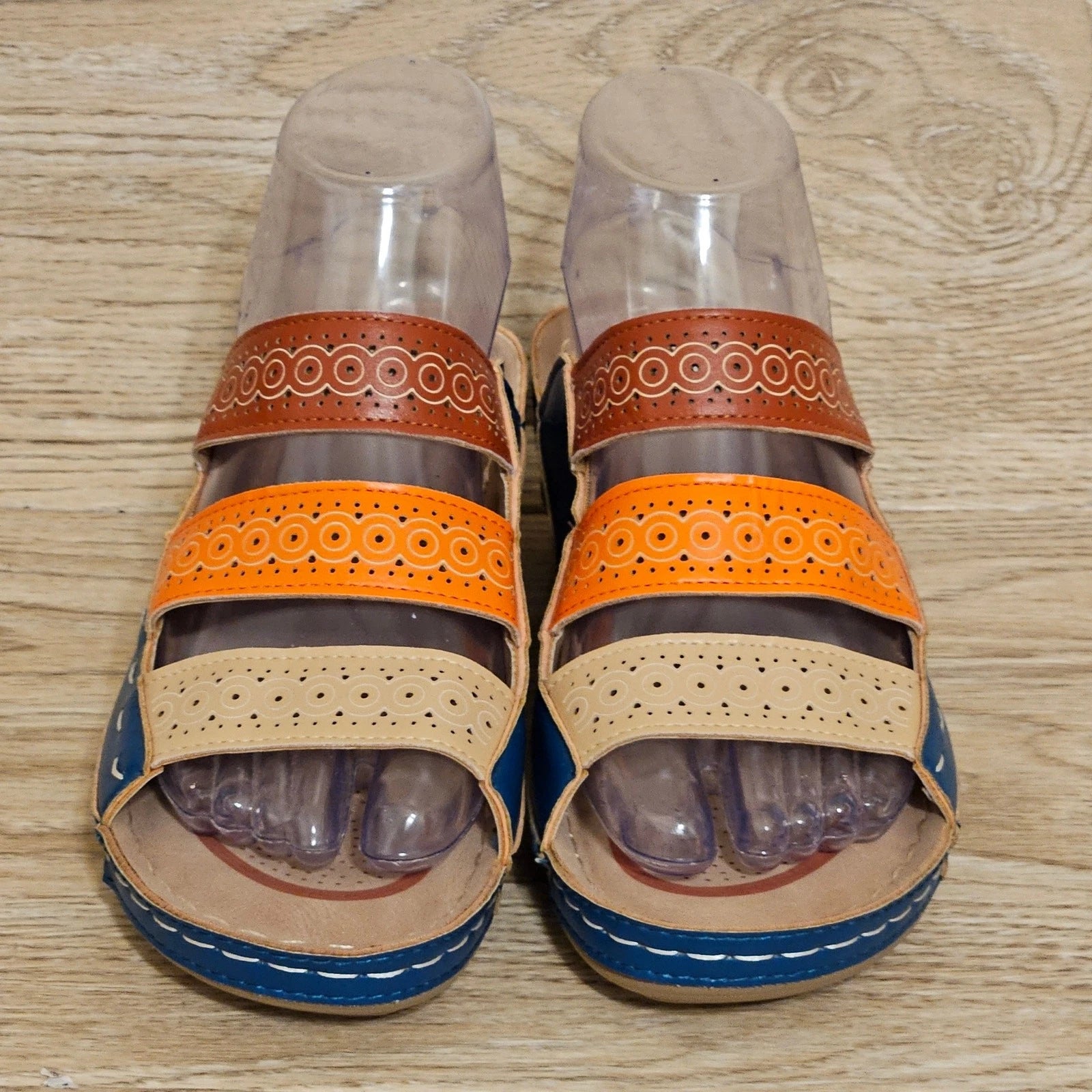 Colorblock Wedge Slide Sandals Fashion Summer Sandals Womens Size US 7 (EUR 38)