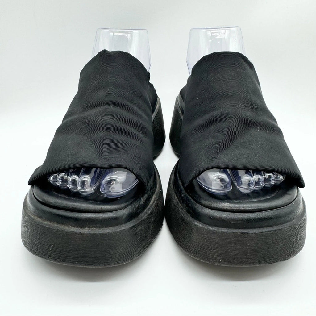 90’s Retro Style Elastic Strap Platform Slides x Montego Bay Club Black Size 9.5