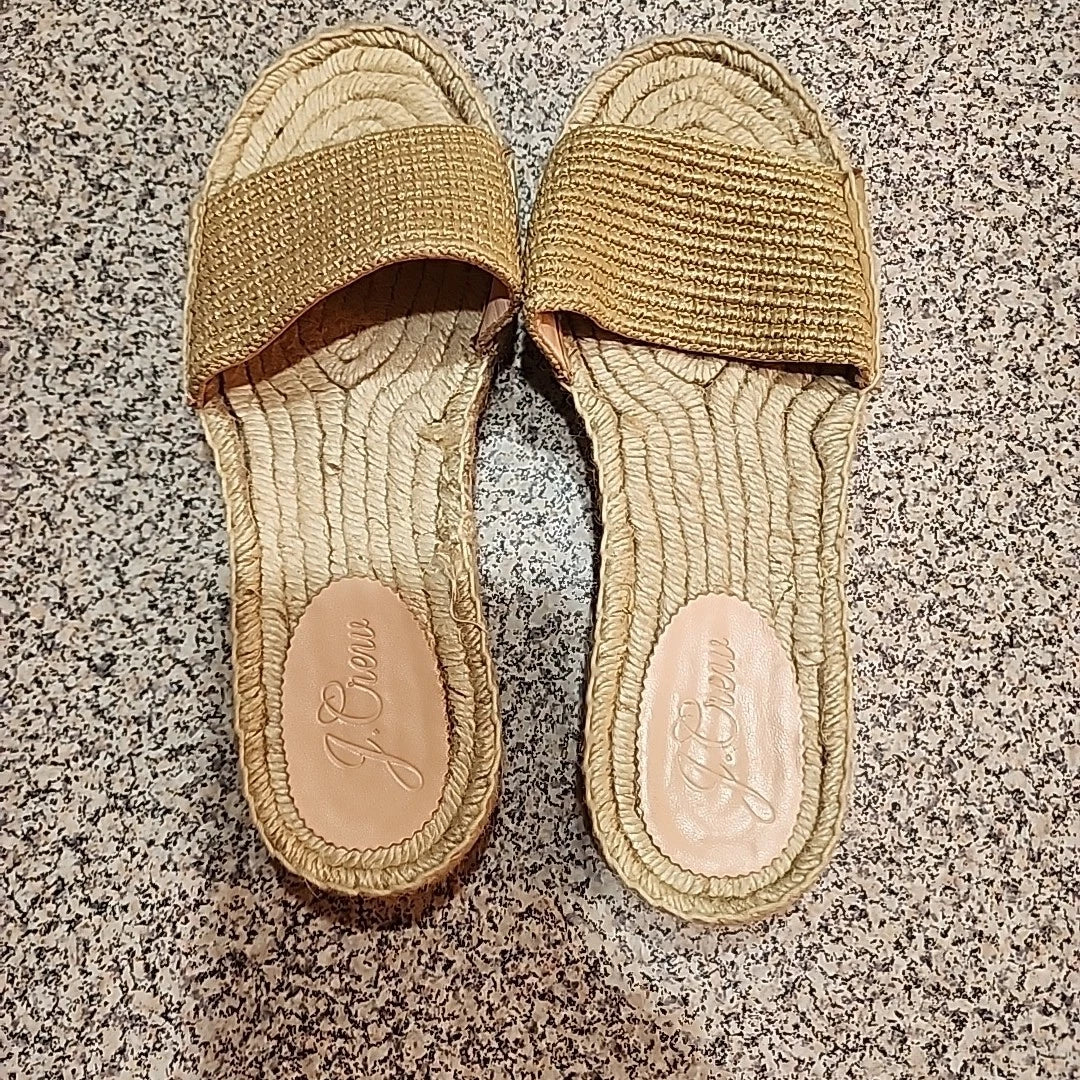 J.CREW VALENCIA ESPADRILLE SANDALS SLIDES SIZE 8 Style BH419
