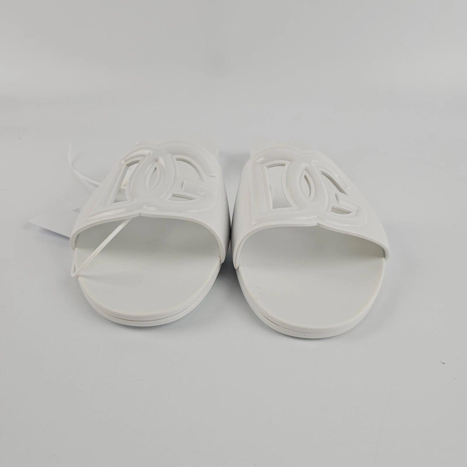 DOLCE&GABBANA Bianca White Slide Sandals New