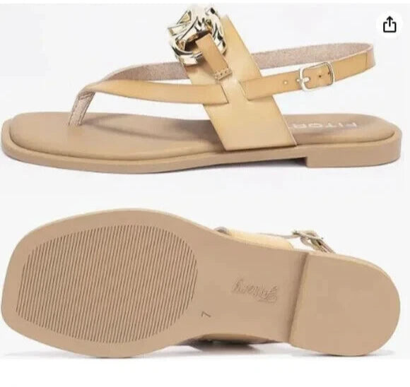 FITORY Womens Flat Adjustable Strap Sandals With Casual Fashion Slides