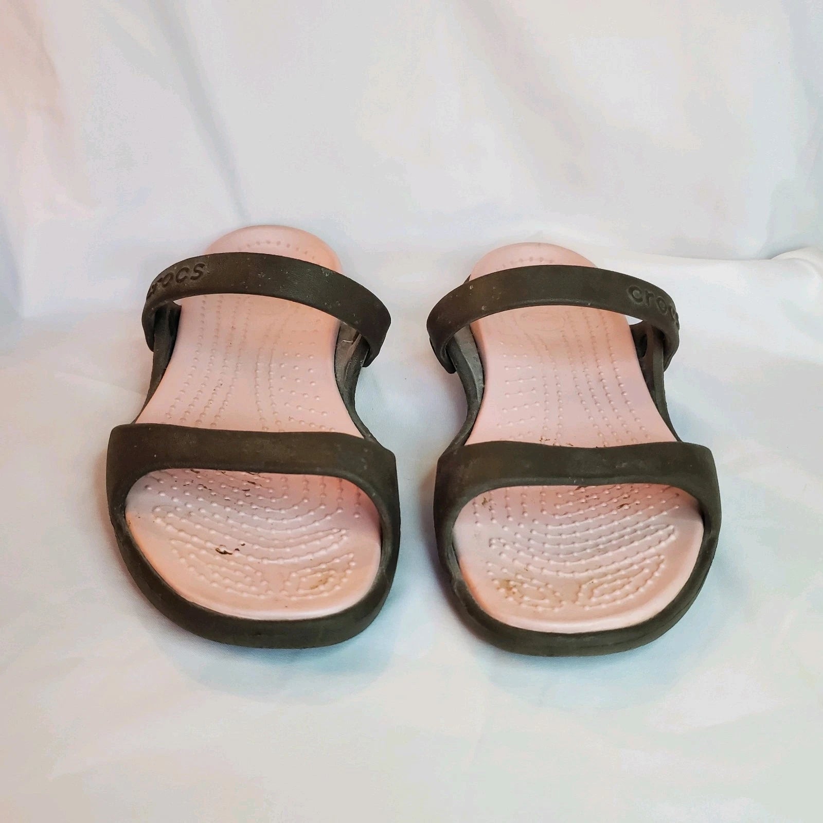 Crocs Cleo Women's Size 9 Shoes Brown Pink Slides Comfort Flip Flop Sandals