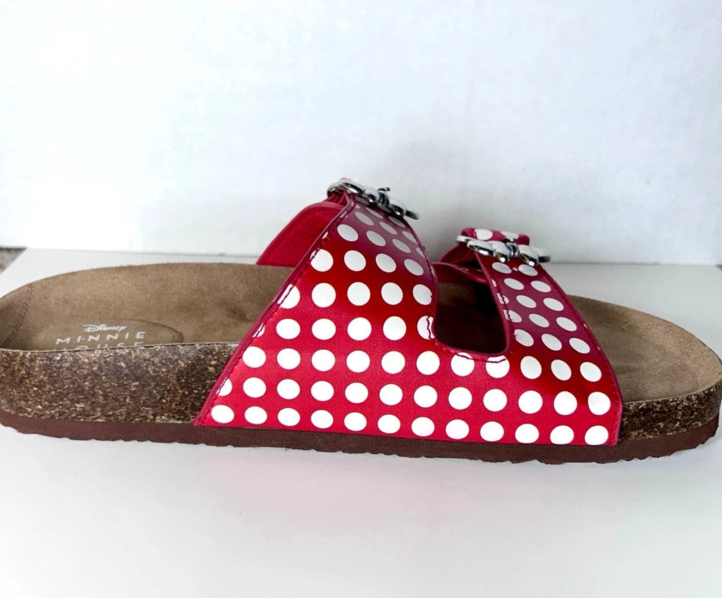 Disney Minnie Mouse Red/White Fashion Buckle Sandals Womens Size 7 Polka Dot