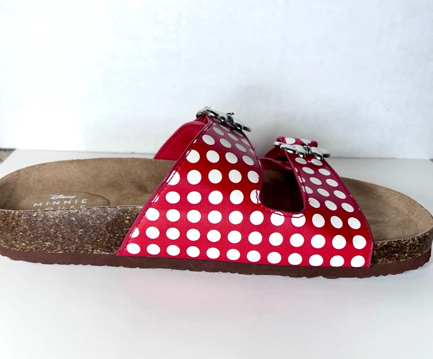 Disney Minnie Mouse Red/White Fashion Buckle Sandals Womens Size 7 Polka Dot