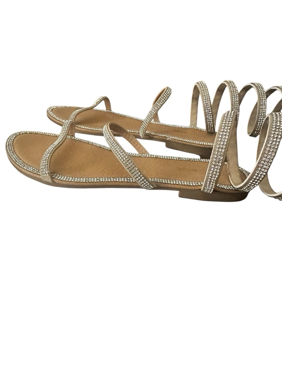 Fashion Nova Silver Spiral Sandals Sz:9