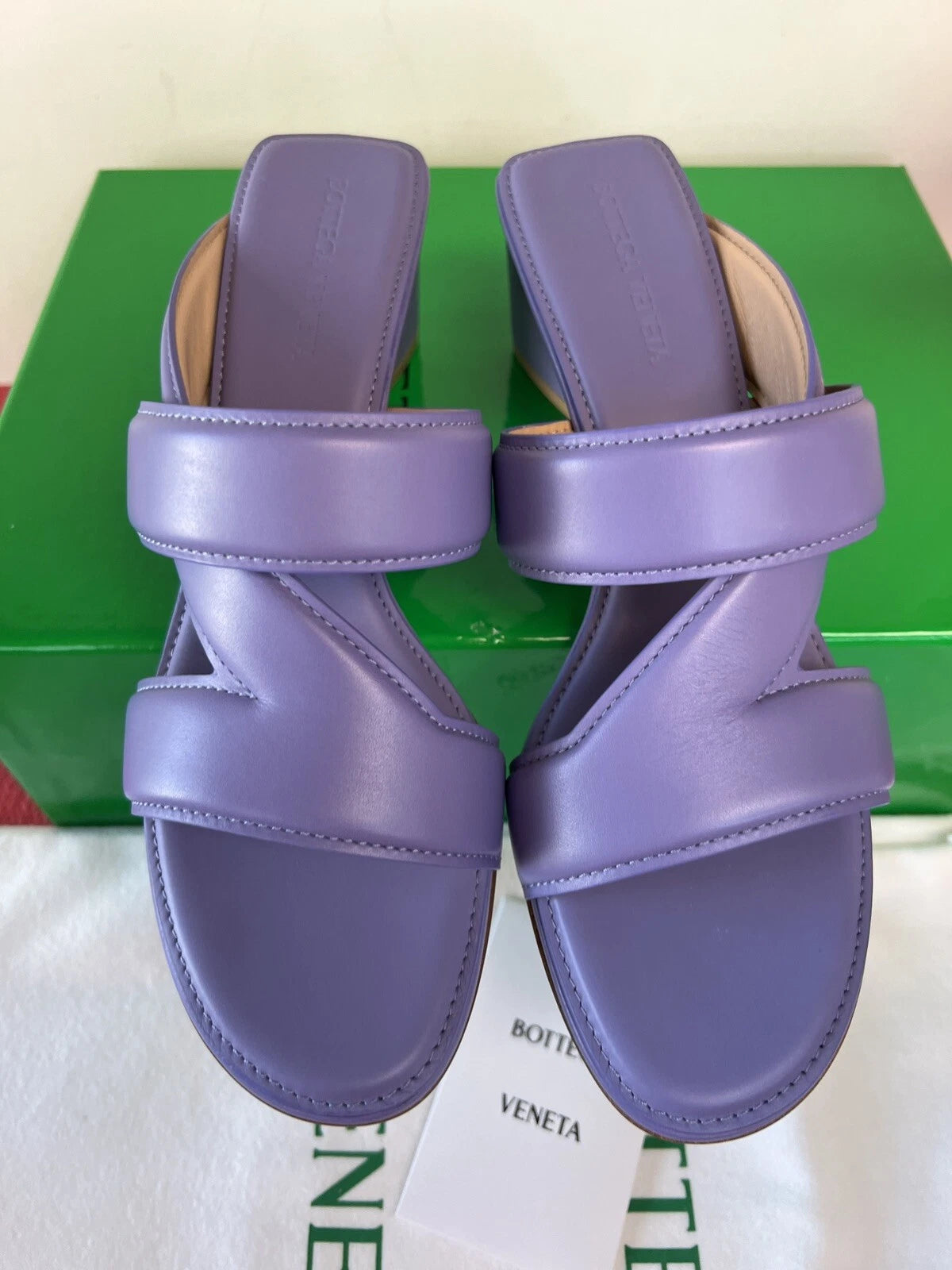 BOTTEGA VENETA Vienna Calf  "The Band" Strap Mule Sandal, Comfy, Padded, 37EU
