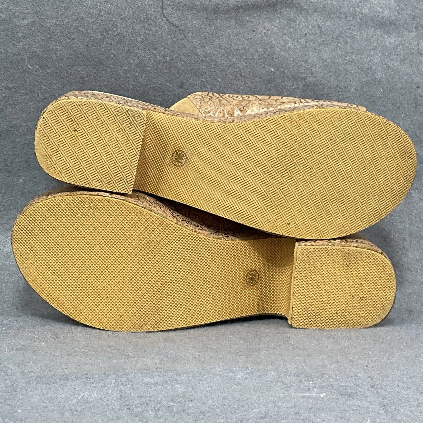 Beach By Matisse Wedge Sandal Platform Slide Size 9 Gold Floral Cork Open Toe