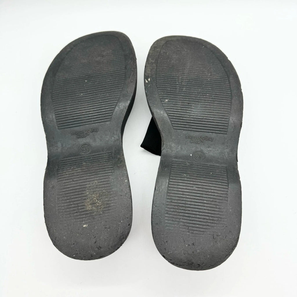 90’s Retro Style Elastic Strap Platform Slides x Montego Bay Club Black Size 9.5