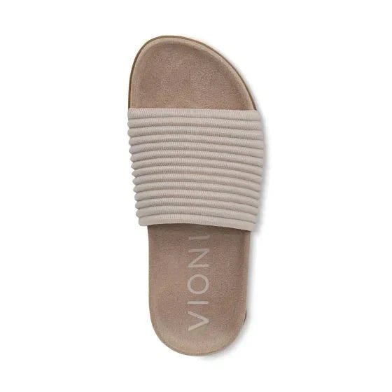 HOT PRICE New Style Vionic Women's Evie Knit Slide Sandal, Cream