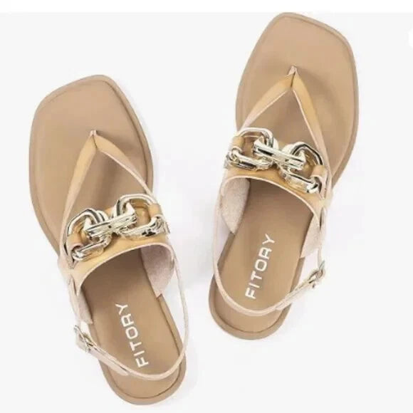 FITORY Womens Flat Adjustable Strap Sandals With Casual Fashion Slides