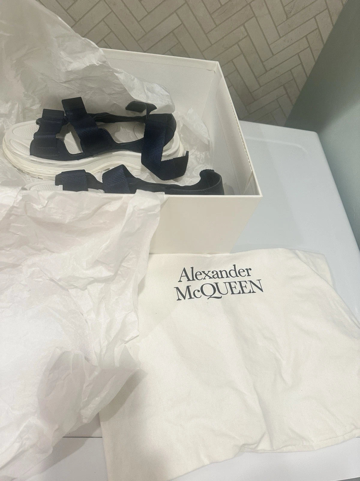 Alexander McQueen Womens Slide Sandals