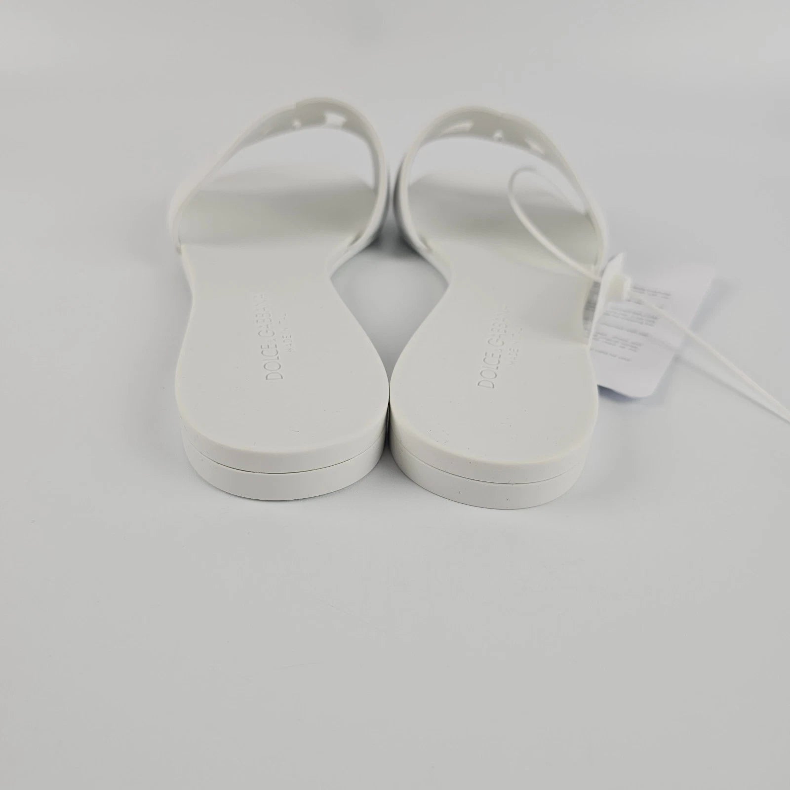 DOLCE&GABBANA Bianca White Slide Sandals New