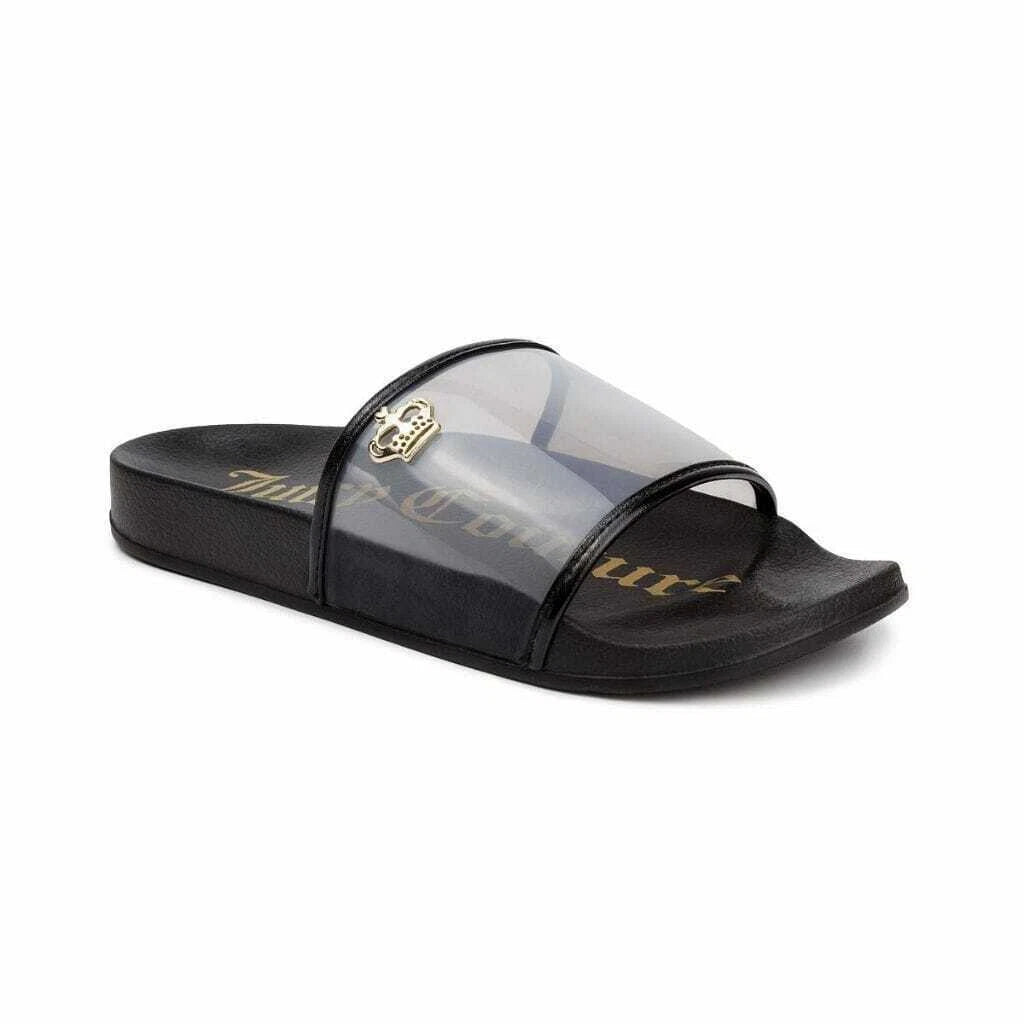 New Women's Juicy Couture Wyndows Fashion Slide Sandal Black Lucite [WJ03147W]