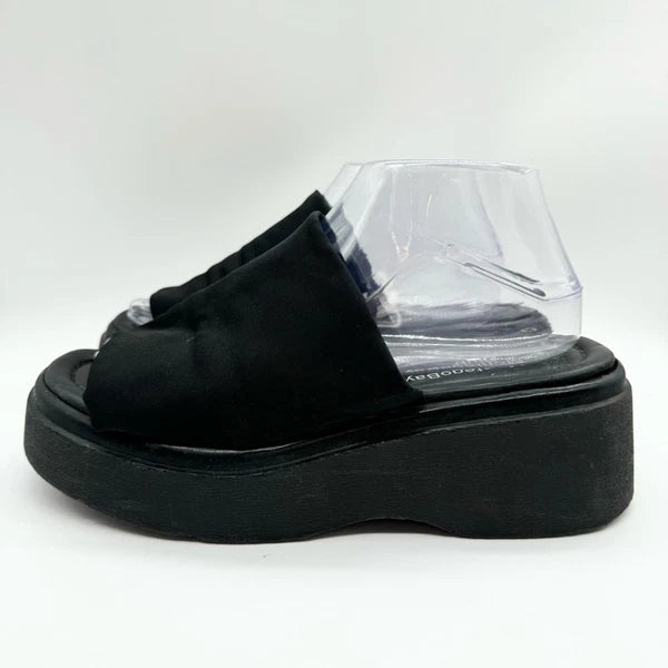 90’s Retro Style Elastic Strap Platform Slides x Montego Bay Club Black Size 9.5