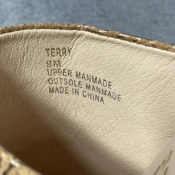 Beach By Matisse Wedge Sandal Platform Slide Size 9 Gold Floral Cork Open Toe