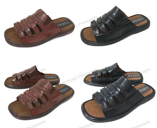 NIB Men's Slides Sandals Open Toe Casual Fisherman Fashion Slippers Shoes Sizes