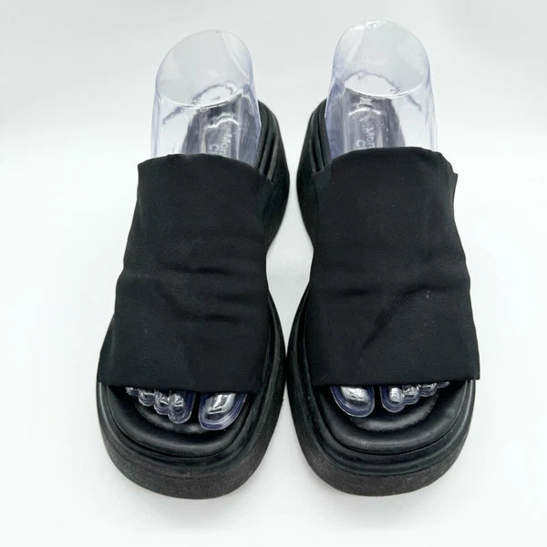 90’s Retro Style Elastic Strap Platform Slides x Montego Bay Club Black Size 9.5